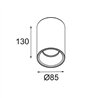 Modular Lotis Tube Surface 85 1x IP44 GU10 | Lámpara de techo