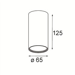 Modular Tetrix Tube Surface 65 125 1x DE | Lámpara de techo