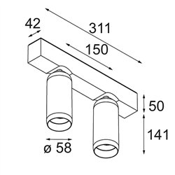 Modular Kogel Surface Adjustable 58 2x LED DI | Lámpara de techo / Lámpara de pared