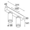 Modular Kogel Surface Adjustable 58 2x LED DI | Lámpara de techo / Lámpara de pared