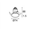 Modular Modest Recessed 74 (Leaf Springs) 1x IP55 LED DE | Foco empotrado