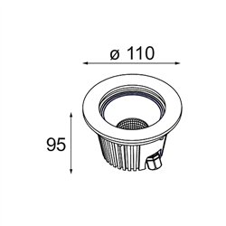 Modular Hipy Round Floor Recessed Up 110 1x IP67 LED DE | Lámpara de piso