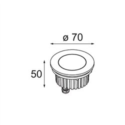 Modular Hipy Round Floor Recessed Up 70 1x IP67 LED DE | Lámpara de piso