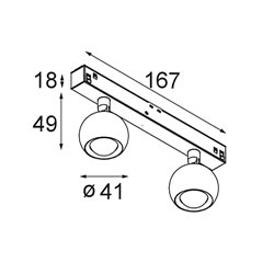 Modular Marbulito Track 48V Adjustable 41 2x LED | iluminación de la pista