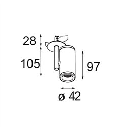 Modular Medard Semi-Recessed Adjustable 42 1x LED DE | Foco empotrado