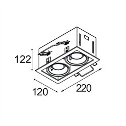 Modular Mini-Multiple Recessed Adjustable GU10 2x | Foco empotrado