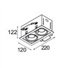 Modular Mini-Multiple Recessed Adjustable GU10 2x | Foco empotrado