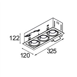 Modular Mini-Multiple Recessed Adjustable GU10 3x | Foco empotrado