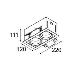 Modular Mini-Multiple Recessed Adjustable M-LED 2x DE | Foco empotrado