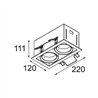 Modular Mini-Multiple Recessed Adjustable M-LED 2x DE | Foco empotrado
