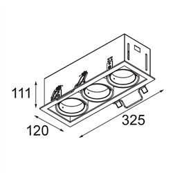 Modular Mini-Multiple Recessed Adjustable M-LED 3x DE | Foco empotrado