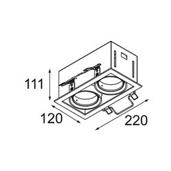 Modular Mini-Multiple Smart Ring Recessed Adjustable 2x LED DE | Foco empotrado