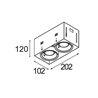 Modular Mini-Multiple Recessed Trimless Adjustable GU10 2x DE | Foco empotrado