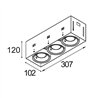 Modular Mini-Multiple Recessed Trimless Adjustable GU10 3x DE | Foco empotrado