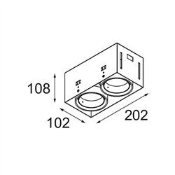 Modular Mini-Multiple Recessed Trimless Adjustable M-LED 2x DE | Foco empotrado