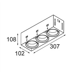 Modular Mini-Multiple Recessed Trimless Adjustable M-LED 3x DE | Foco empotrado