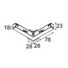 Modular Track 48V Connection 90° Electrical/Mechanical (For Suspended Mounting) Inside