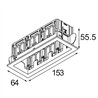 Modular Qbini Frame Recessed 3x | Foco empotrado
