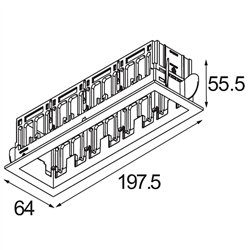 Modular Qbini Frame Recessed 4x | Foco empotrado