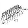 Modular Qbini Frame Recessed 4x | Foco empotrado