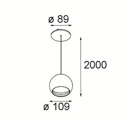 Modular Smart Ball Suspended 82 1x DE | Lámpara de suspensión