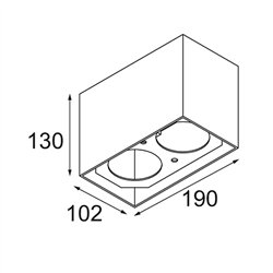 Modular Smart Box Surface 82 2x DE | Lámpara de techo