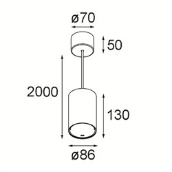 Modular Smart Tube Suspended 82 L 1x DI 500mA | Lámpara de suspensión