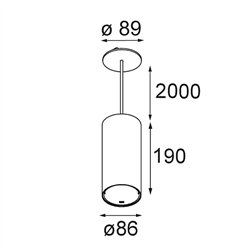 Modular Smart Tube Suspended 82 XL 1x DE | Lámpara de suspensión