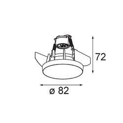 Modular Smart Kup Recessed 82 1x For Tube/Box GU10 | Foco empotrado