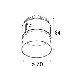 Modular Thimble Recessed Trimless 70 1x IP55 LED DE | Foco empotrado