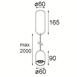 Modular Placebo Suspended Down 60 1x LED DI | Lámpara de suspensión
