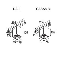 Modular Rektor Track 230V Adjustable 78x78 1x LED DI | iluminación de la pista