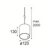 Modular Smart Tube Kompas Suspended 115 1x DE | Lámpara de suspensión