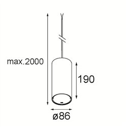 Modular Smart Tube Kompas Suspended 82 XL 1x DE | Lámpara de suspensión