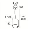 Modular Smart Tube Suspended 115 1x 1800-3000K WD DI 350mA | Lámpara de suspensión