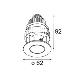 Modular Tetrix Pinhole Recessed 62 1x IP55 LED DE | Foco empotrado