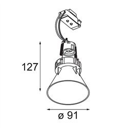 Modular Tetrix Cone Recessed 90 1x LED GU10 | Foco empotrado