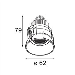 Modular Tetrix Adjustable Recessed 62 1x IP55 LED DE | Foco empotrado