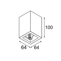 Modular Qbini Box Surface 1x DE | Lámpara de techo