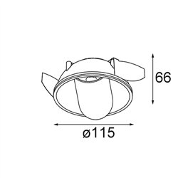 Modular Hollow Recessed Trimless Adjustable 115 1x LED DE | Foco empotrado