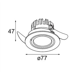 Modular K 77 Recessed Adjustable 77 1x LED RD | Foco empotrado