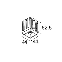 Modular Qbini Square Tapered 1x IP55 LED DE | Foco empotrado