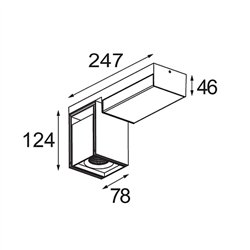 Modular Rektor Surface Adjustable 78x78 1x LED DI | Lámpara de techo / Lámpara de pared