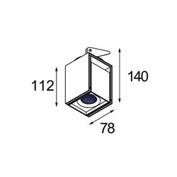 Modular Rektor Semi-Recessed Adjustable 78x78 1x LED DE | Foco empotrado