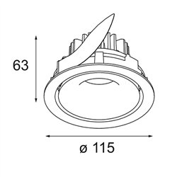 Modular Smart Cake Recessed Adjustable 115 1x LED DE | Foco empotrado