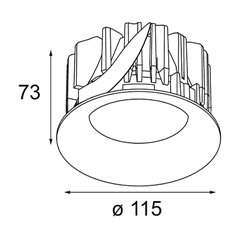 Modular Smart Cake Recessed 115 1x IP54 Diffuse LED DE | Foco empotrado