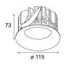 Modular Smart Cake Recessed 115 1x IP54 Diffuse LED DE | Foco empotrado