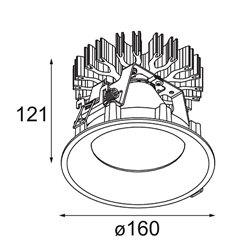 Modular Smart Cake Recessed 160 1x IP55 LED DE | Foco empotrado