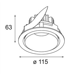 Modular Smart Kup Recessed Adjustable 115 1x LED DE | Foco empotrado