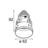 Modular Tetrix Straight Recessed 62 1x IP55 LED DE | Foco empotrado